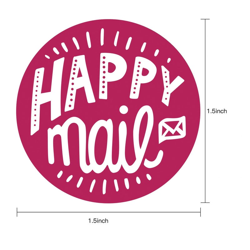 WRAPAHOLIC Happy Mail Business Stickers - 8 Colors Thank You and Shipping Labels - 1.5 x 1.5 Inch, 1000 Total - Image 3